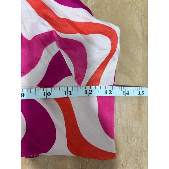 Zara Pink Orange Psychedelic Swirl Halter Top & Wide Leg Pants Set M Disco Retro - Picture 7 of 16